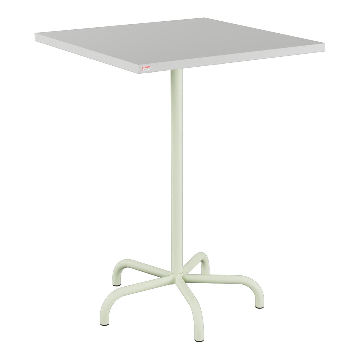 Schaffner Säntis Table haute rabattable 80x80cm h:110cm – Gris Argent 78 / Vert Pastel 64