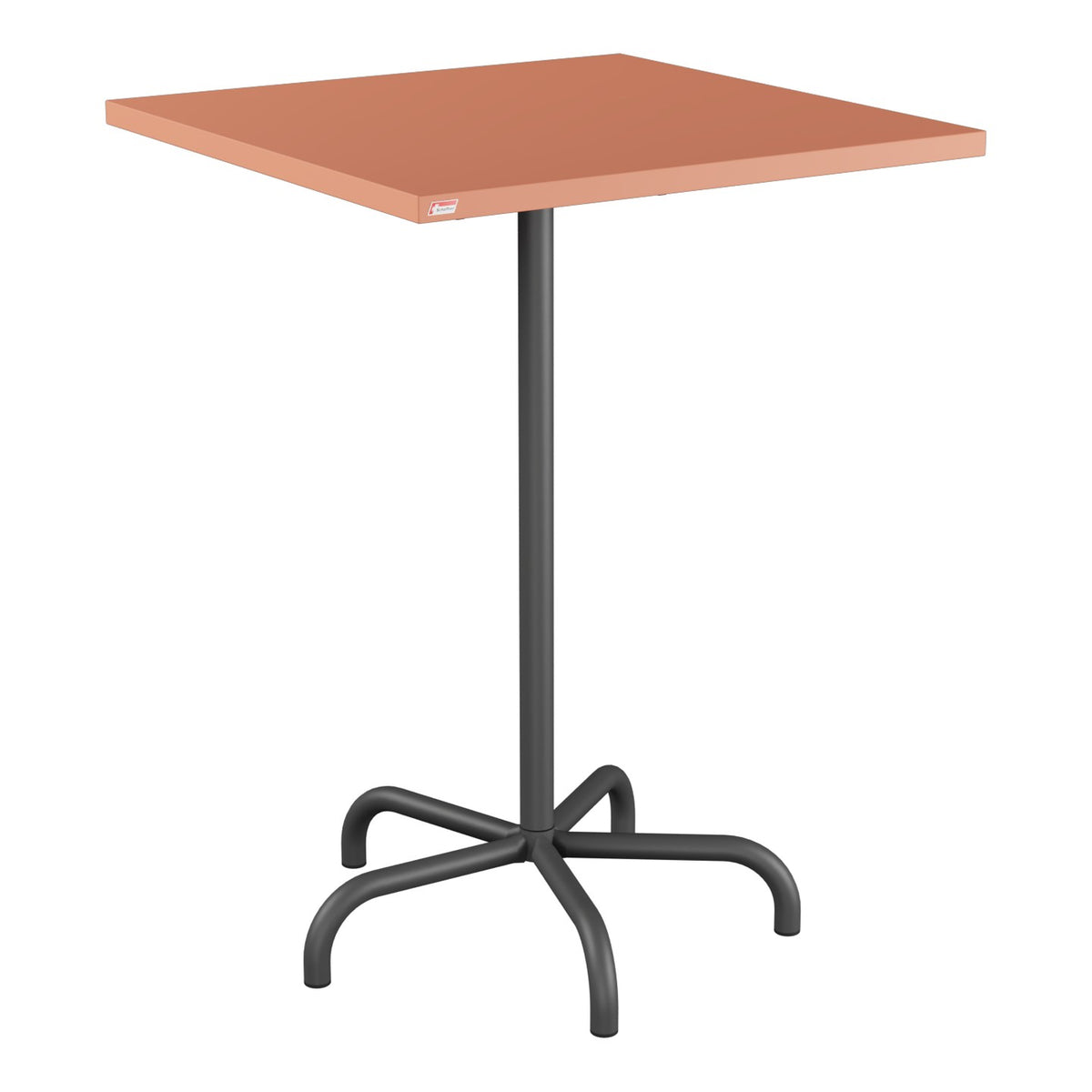 Schaffner Säntis Table haute rabattable 80x80cm h:110cm – Terracotta 84 / Noir 91