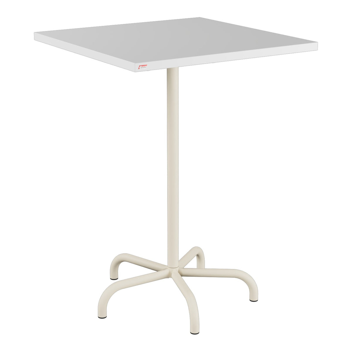 Schaffner Säntis Table haute rabattable 80x80cm h:110cm – Blanc 90 / Sable Pastel 15