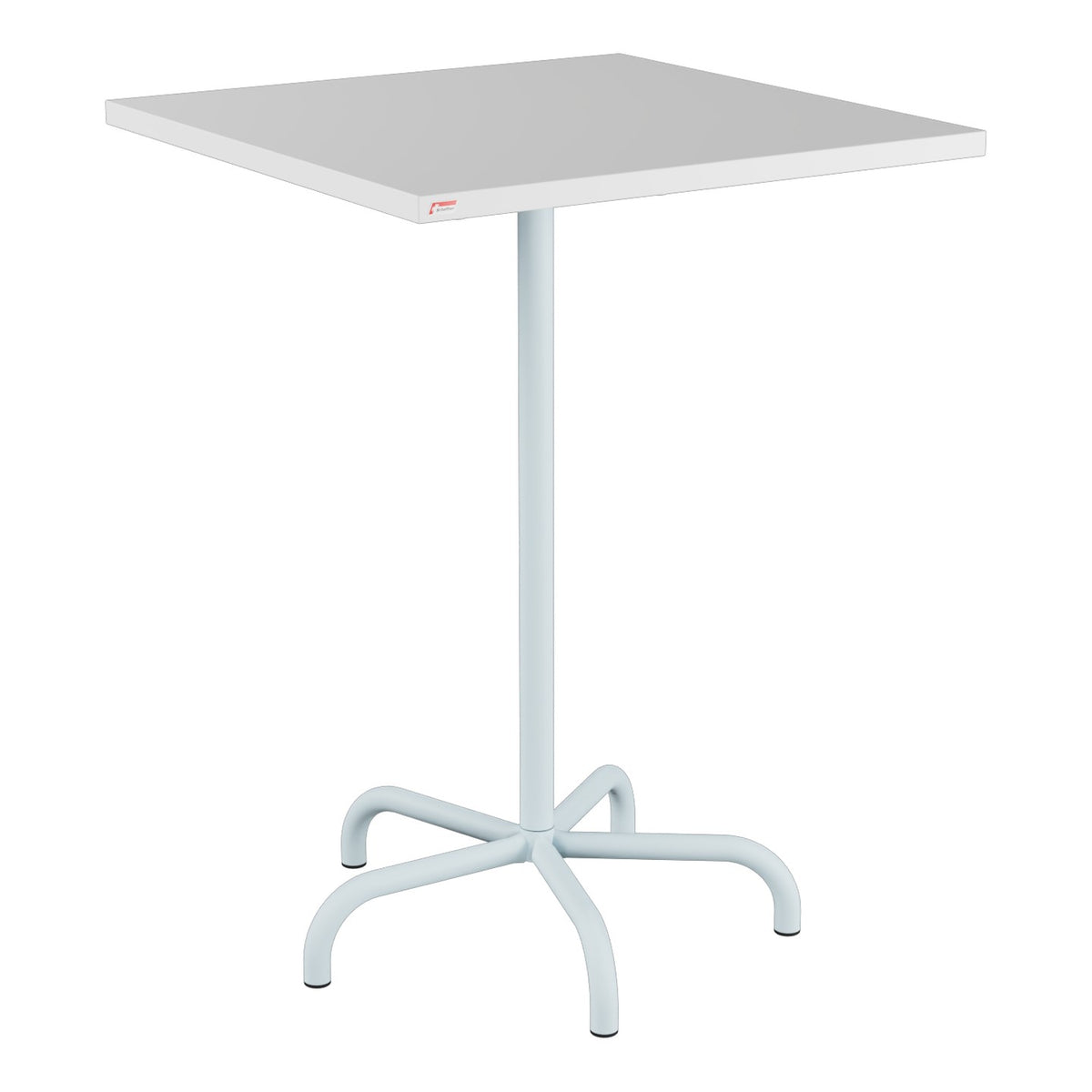 Schaffner Säntis Table haute rabattable 80x80cm h:110cm – Blanc 90 / Bleu Pastel 51