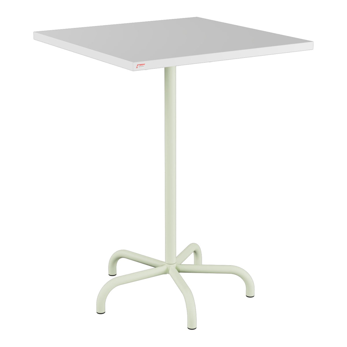 Schaffner Säntis Table haute rabattable 80x80cm h:110cm – Blanc 90 / Vert Pastel 64