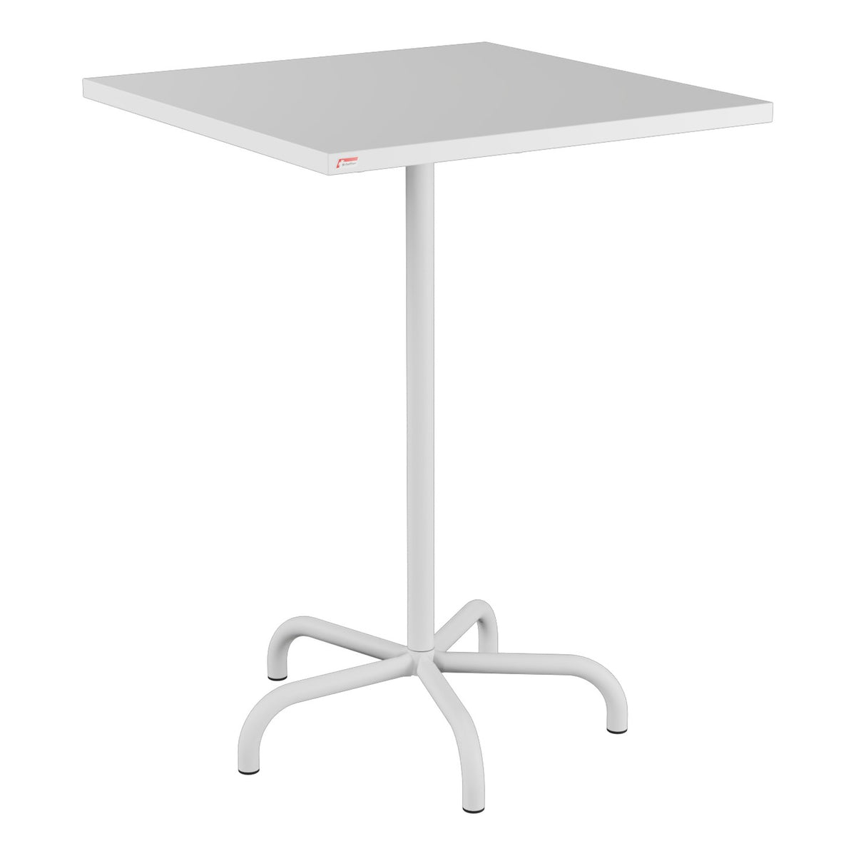 Schaffner Säntis Table haute rabattable 80x80cm h:110cm – Blanc 90 / Gris Argent 78