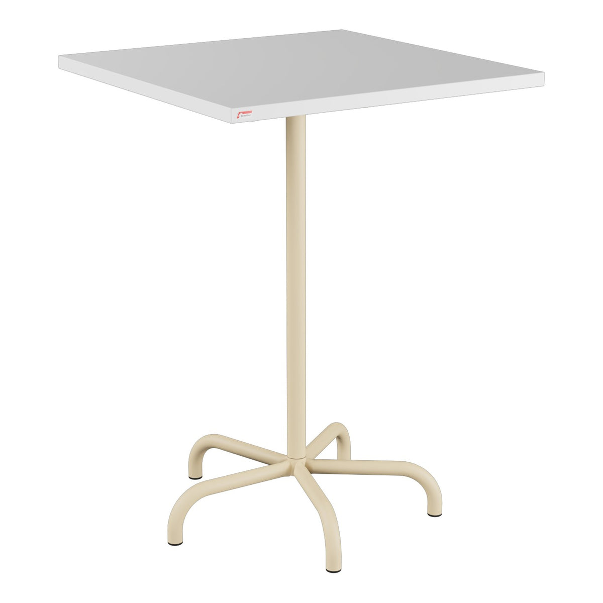 Schaffner Säntis Table haute rabattable 80x80cm h:110cm – Blanc 90 / Marron Pastel 83