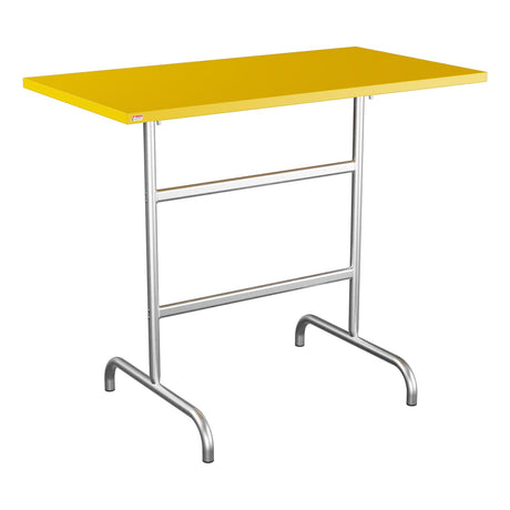 Schaffner Säntis Table haute rabattable 130x70cm h:110cm – Jaune 11 / Galvanisé à chaud 02