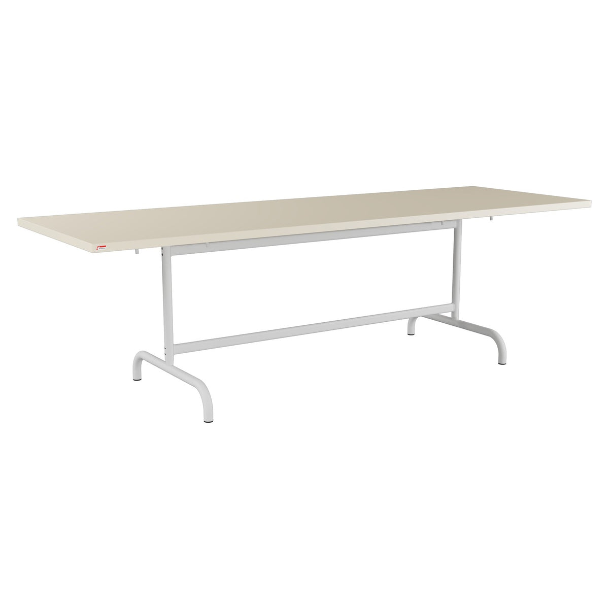 Schaffner Säntis Table repas rabattable 240x80cm – Sable Pastel 15 / Gris Argent 78