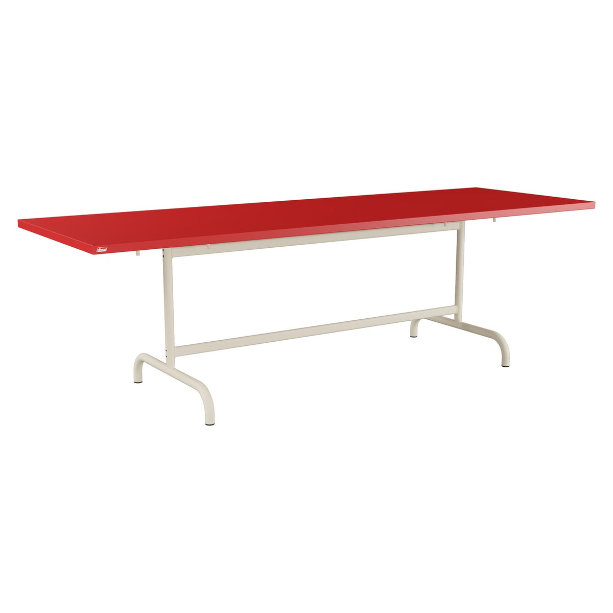 Schaffner Säntis Table repas rabattable 240x80cm – Rouge 30 / Sable Pastel 15