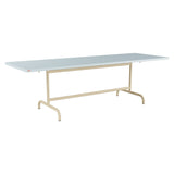 Schaffner Säntis Table repas rabattable 240x80cm – Bleu Pastel 51 / Marron Pastel 83