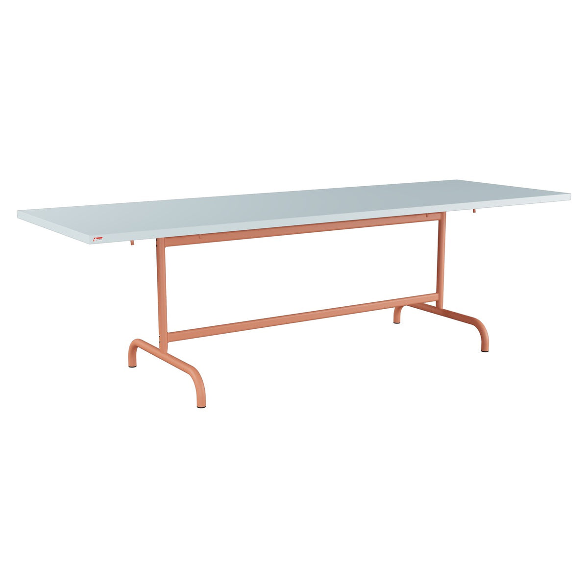 Schaffner Säntis Table repas rabattable 240x80cm – Bleu Pastel 51 / Terracotta 84