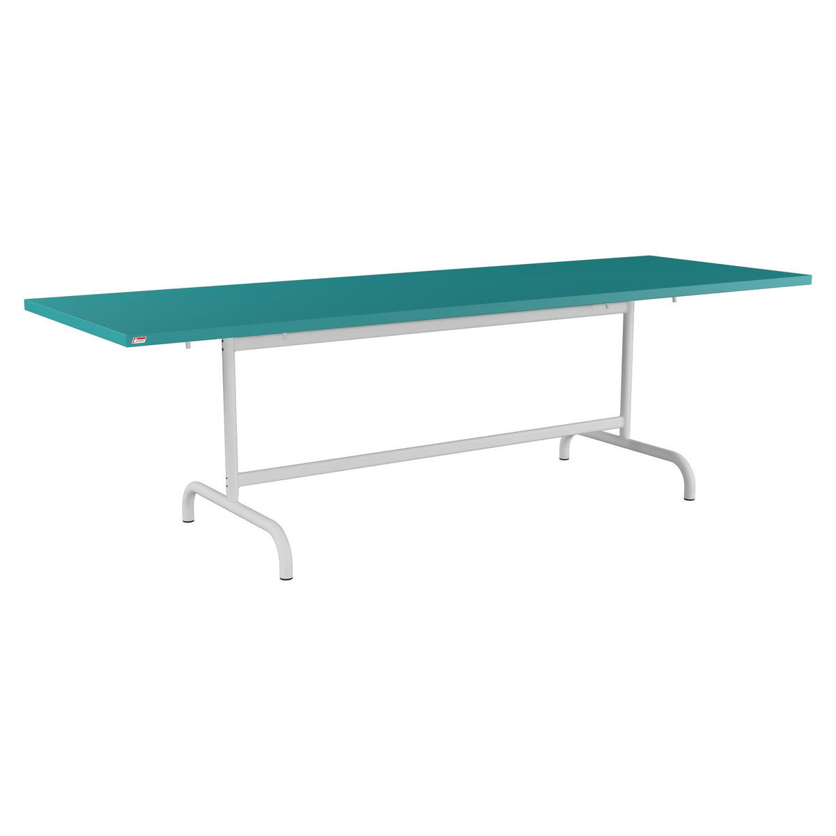 Schaffner Säntis Table repas rabattable 240x80cm – Bleu Kali 56 / Gris Argent 78
