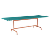 Schaffner Säntis Table repas rabattable 240x80cm – Bleu Kali 56 / Terracotta 84
