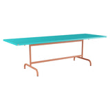 Schaffner Säntis Table repas rabattable 240x80cm – Turquoise 58 / Terracotta 84