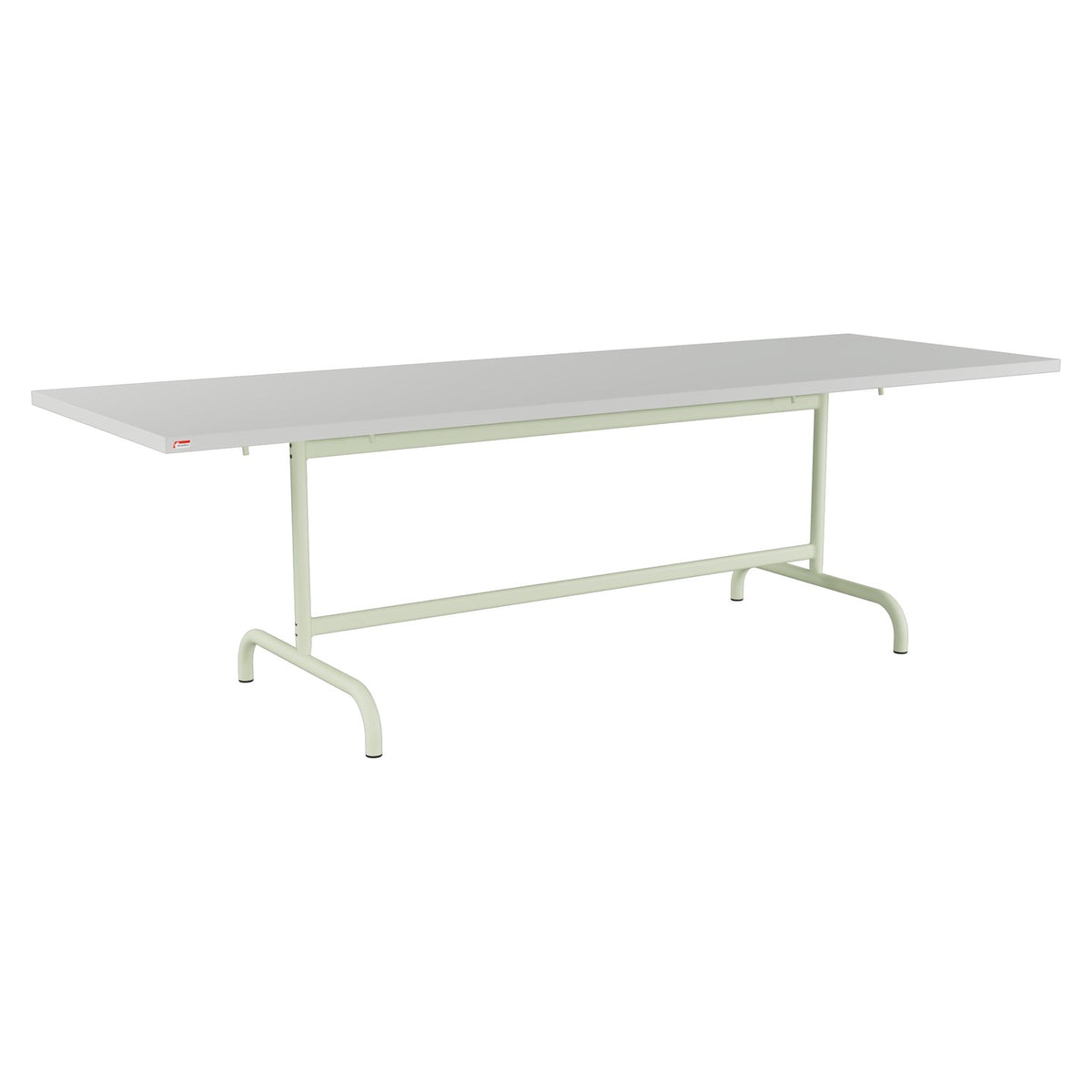 Schaffner Säntis Table repas rabattable 240x80cm – Gris Argent 78 / Vert Pastel 64