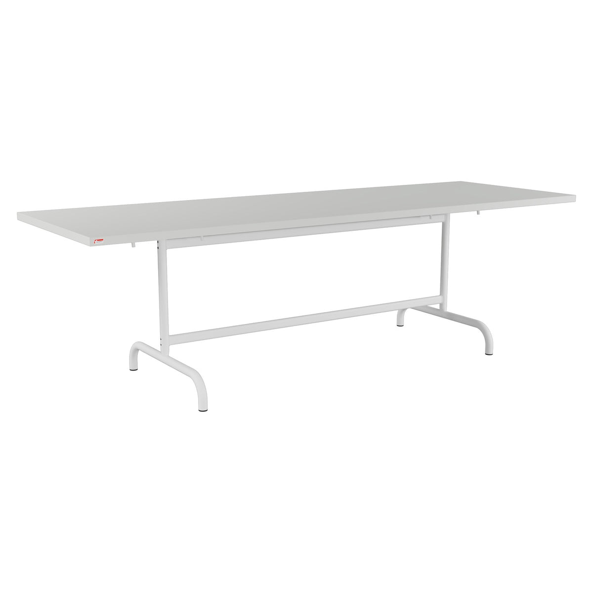 Schaffner Säntis Table repas rabattable 240x80cm – Gris Argent 78 / Blanc 90