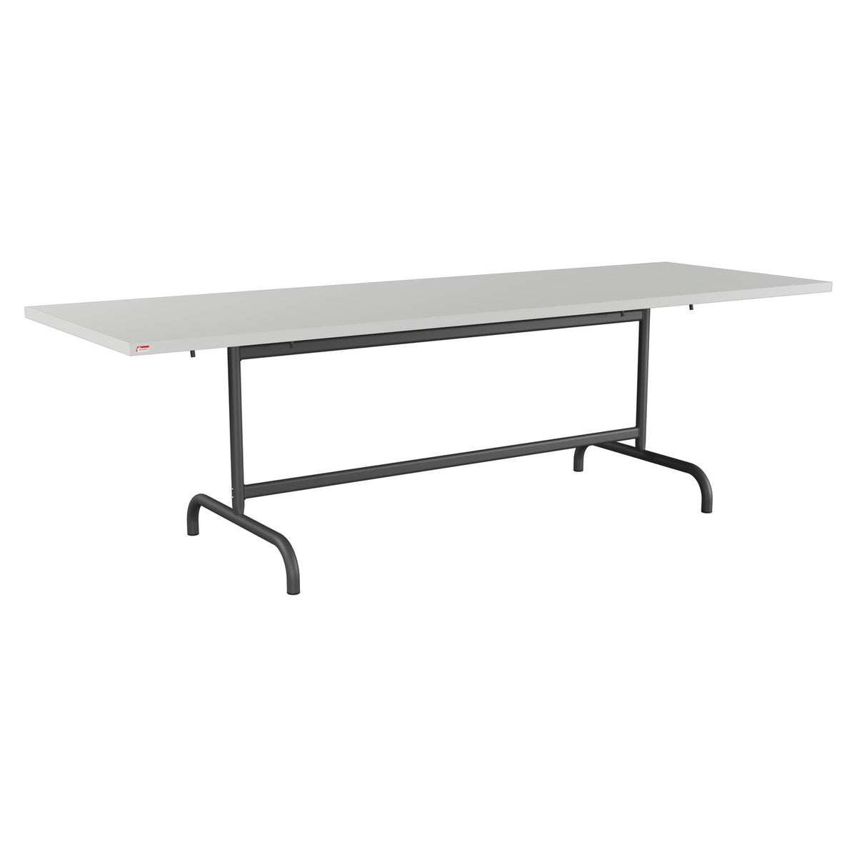 Schaffner Säntis Table repas rabattable 240x80cm – Gris Argent 78 / Noir 91