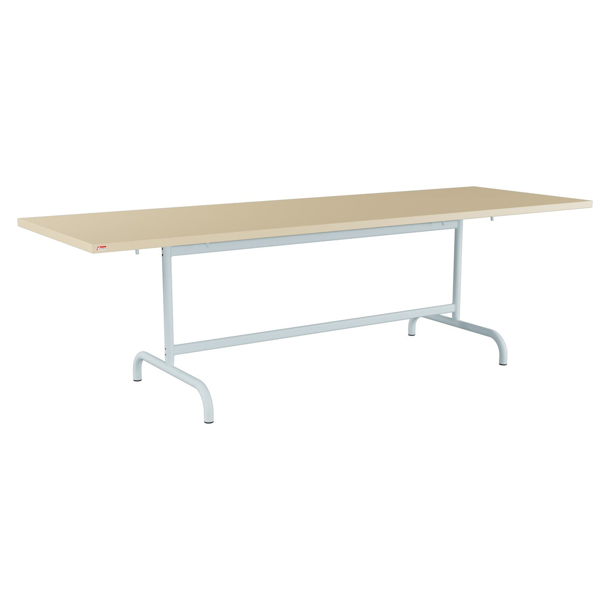 Schaffner Säntis Table repas rabattable 240x80cm – Marron Pastel 83 / Bleu Pastel 51