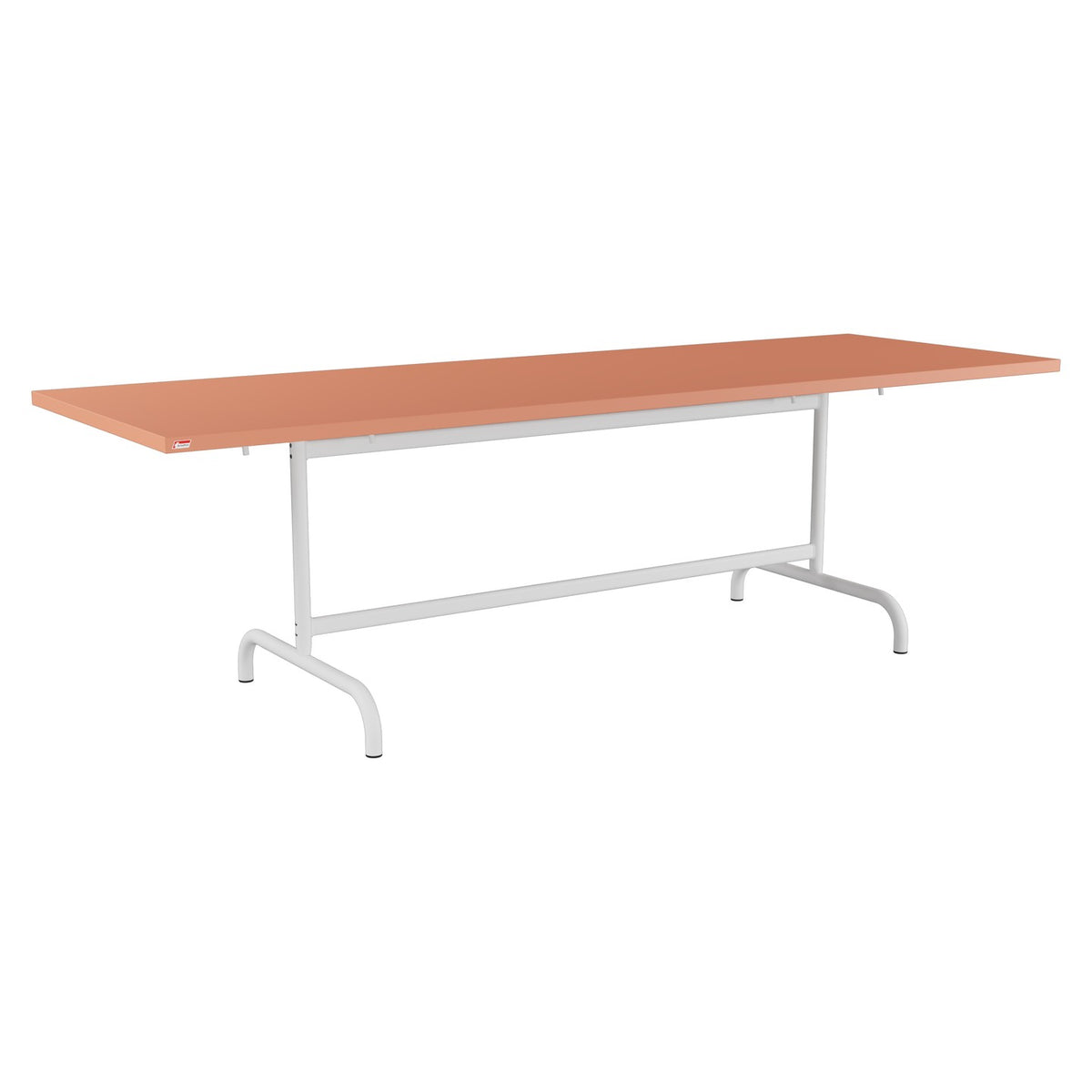 Schaffner Säntis Table repas rabattable 240x80cm – Terracotta 84 / Blanc 90