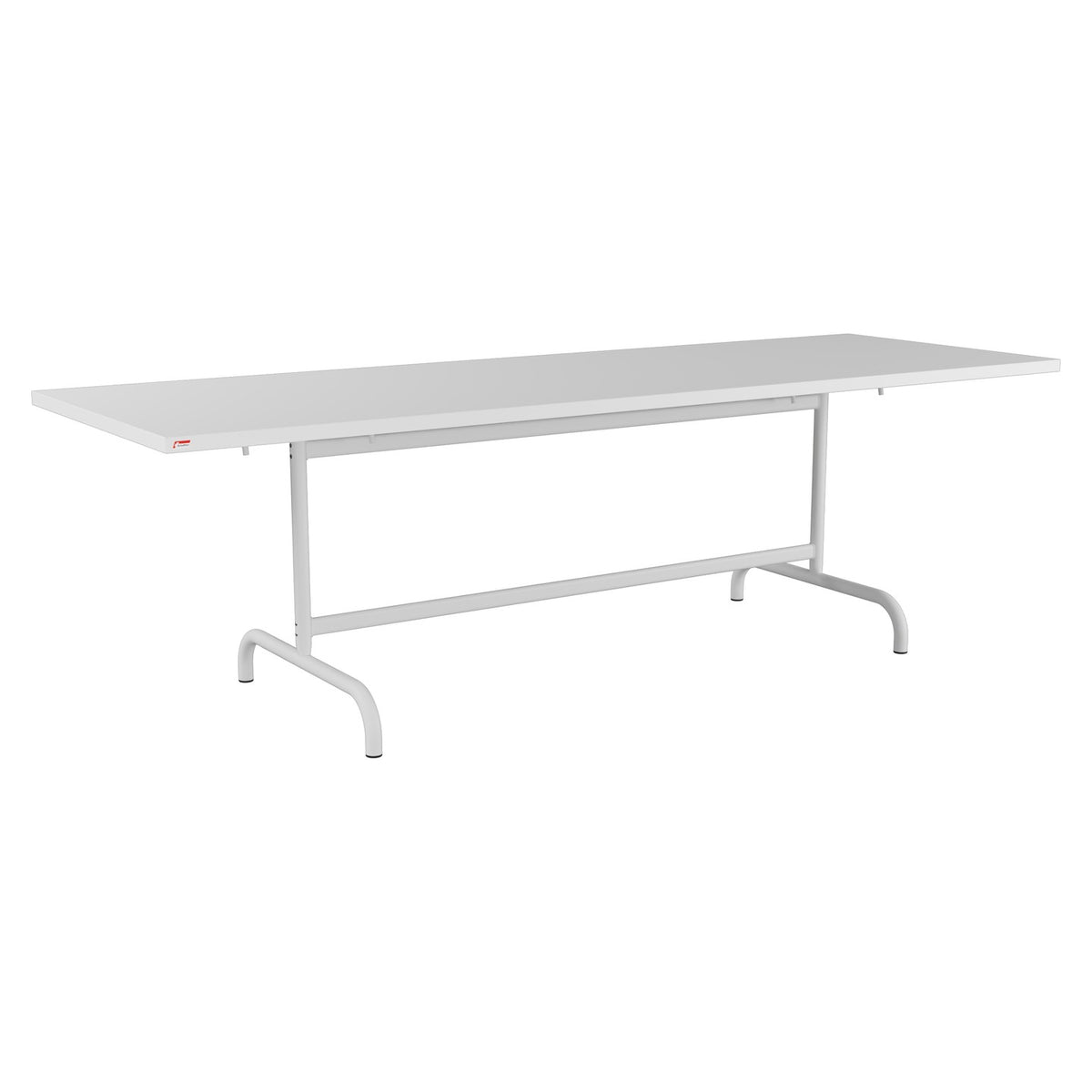 Schaffner Säntis Table repas rabattable 240x80cm – Blanc 90 / Gris Argent 78