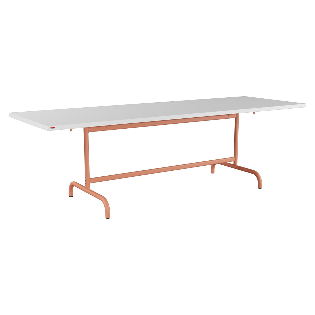 Schaffner Säntis Table repas rabattable 240x80cm – Blanc 90 / Terracotta 84