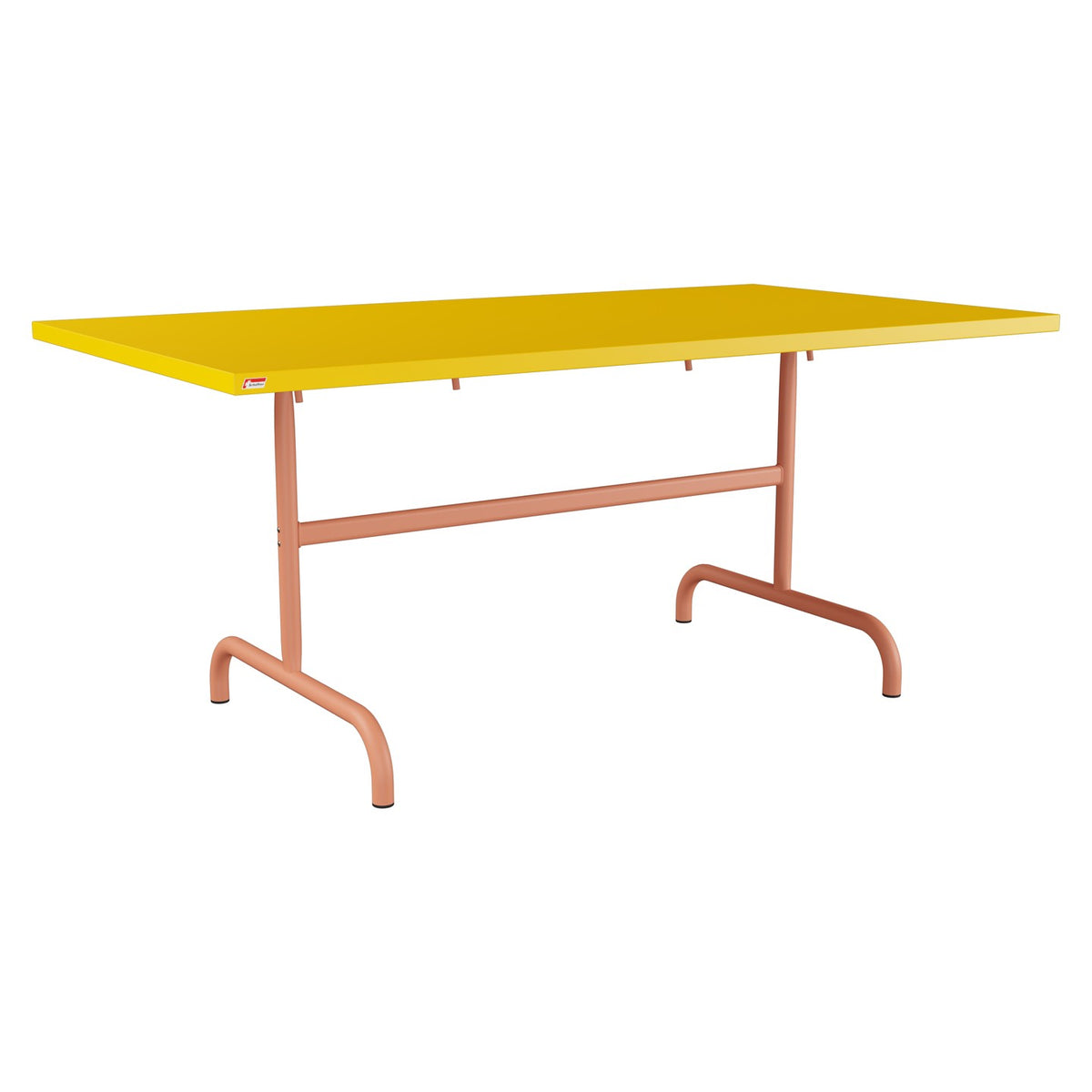 Schaffner Säntis Table repas rabattable 165x90cm – Jaune 11 / Terracotta 84