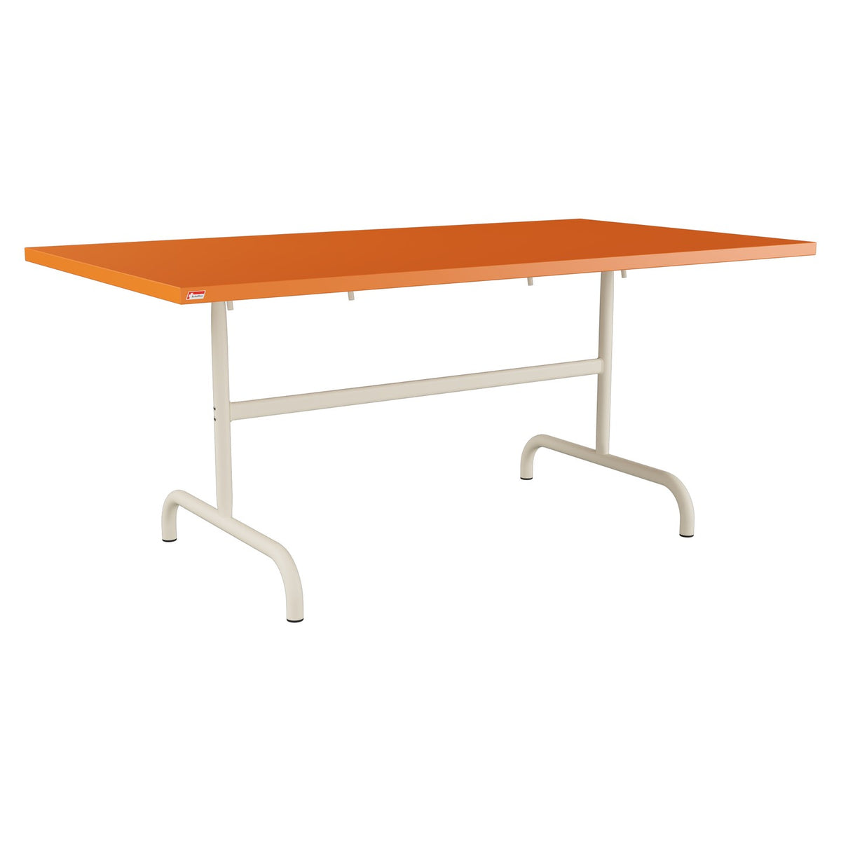 Schaffner Säntis Table repas rabattable 165x90cm – Orange 13 / Sable Pastel 15