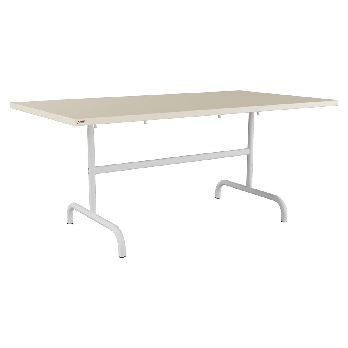 Schaffner Säntis Table repas rabattable 165x90cm – Sable Pastel 15 / Gris Argent 78