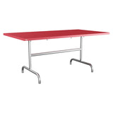Schaffner Säntis Table repas rabattable 165x90cm – Rouge Érable 33 / Galvanisé à chaud 02