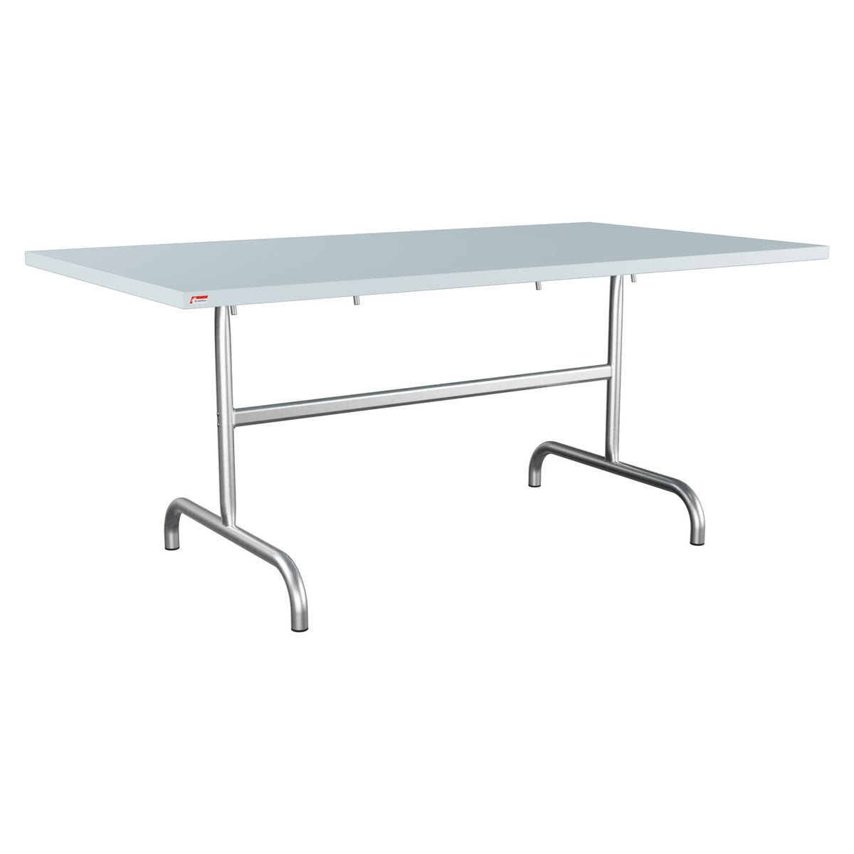 Schaffner Säntis Table repas rabattable 165x90cm – Bleu Pastel 51 / Galvanisé à chaud 02