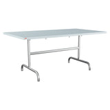 Schaffner Säntis Table repas rabattable 165x90cm – Bleu Pastel 51 / Galvanisé à chaud 02