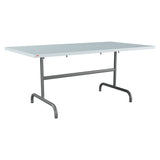 Schaffner Säntis Table repas rabattable 165x90cm – Bleu Pastel 51 / Graphite 73