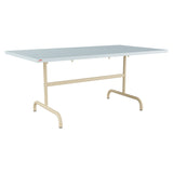 Schaffner Säntis Table repas rabattable 165x90cm – Bleu Pastel 51 / Marron Pastel 83
