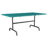 Schaffner Säntis Table repas rabattable 165x90cm – Bleu Kali 56 / Anthracite 77