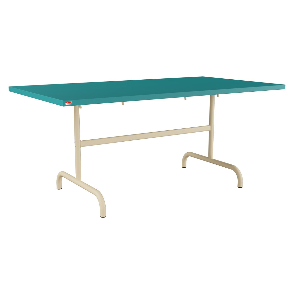 Schaffner Säntis Table repas rabattable 165x90cm – Bleu Kali 56 / Marron Pastel 83
