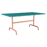 Schaffner Säntis Table repas rabattable 165x90cm – Bleu Kali 56 / Terracotta 84