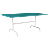 Schaffner Säntis Table repas rabattable 165x90cm – Bleu Kali 56 / Blanc 90