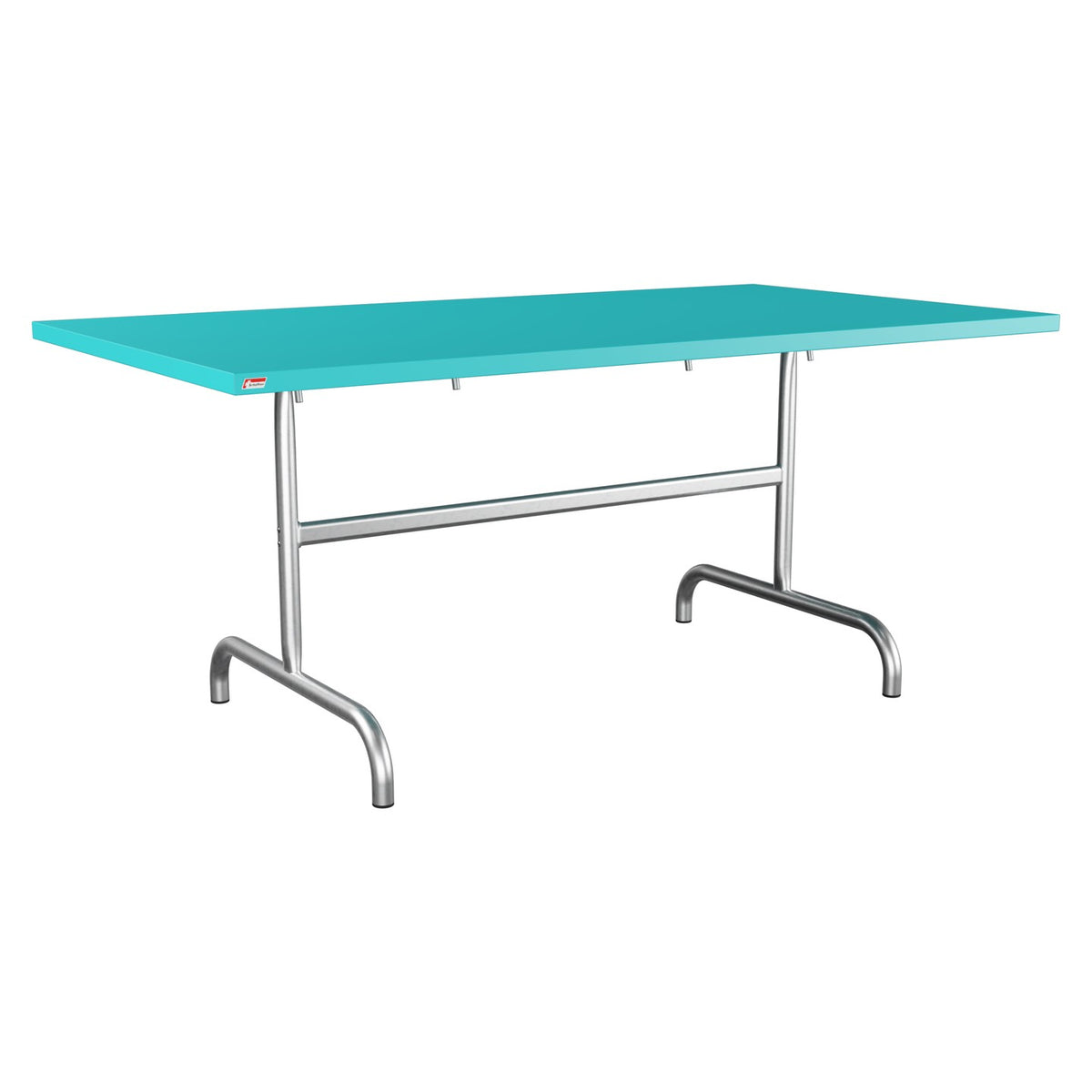 Schaffner Säntis Table repas rabattable 165x90cm – Turquoise 58 / Galvanisé à chaud 02