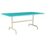 Schaffner Säntis Table repas rabattable 165x90cm – Turquoise 58 / Marron Pastel 83