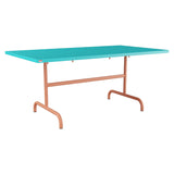 Schaffner Säntis Table repas rabattable 165x90cm – Turquoise 58 / Terracotta 84