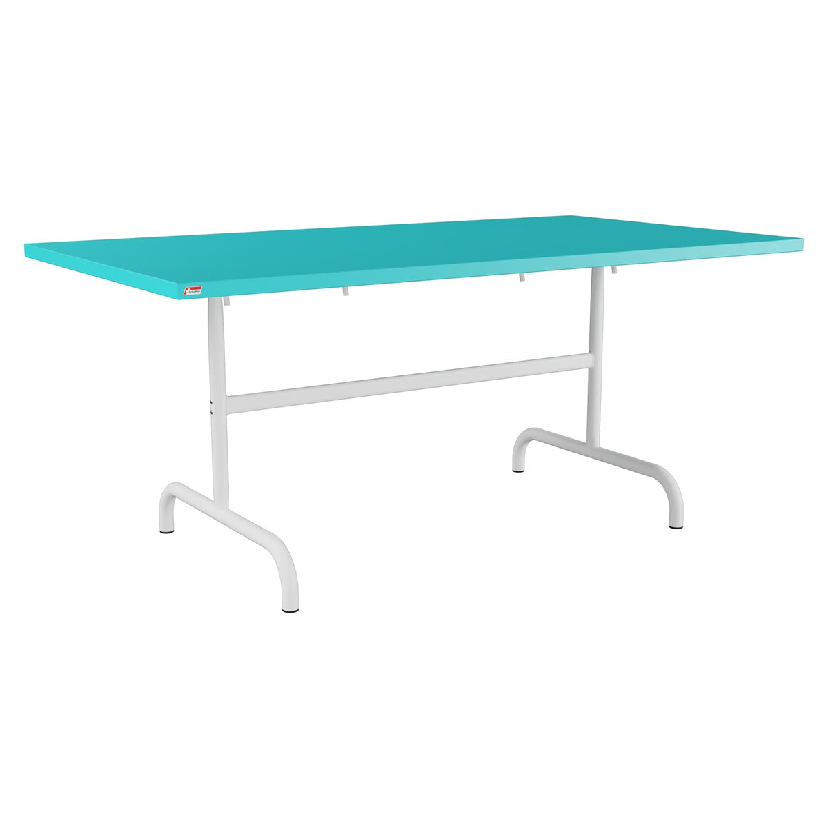Schaffner Säntis Table repas rabattable 165x90cm – Turquoise 58 / Blanc 90