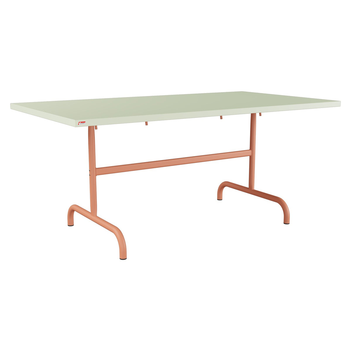 Schaffner Säntis Table repas rabattable 165x90cm – Vert Pastel 64 / Terracotta 84