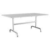 Schaffner Säntis Table repas rabattable 165x90cm – Gris Argent 78 / Galvanisé à chaud 02