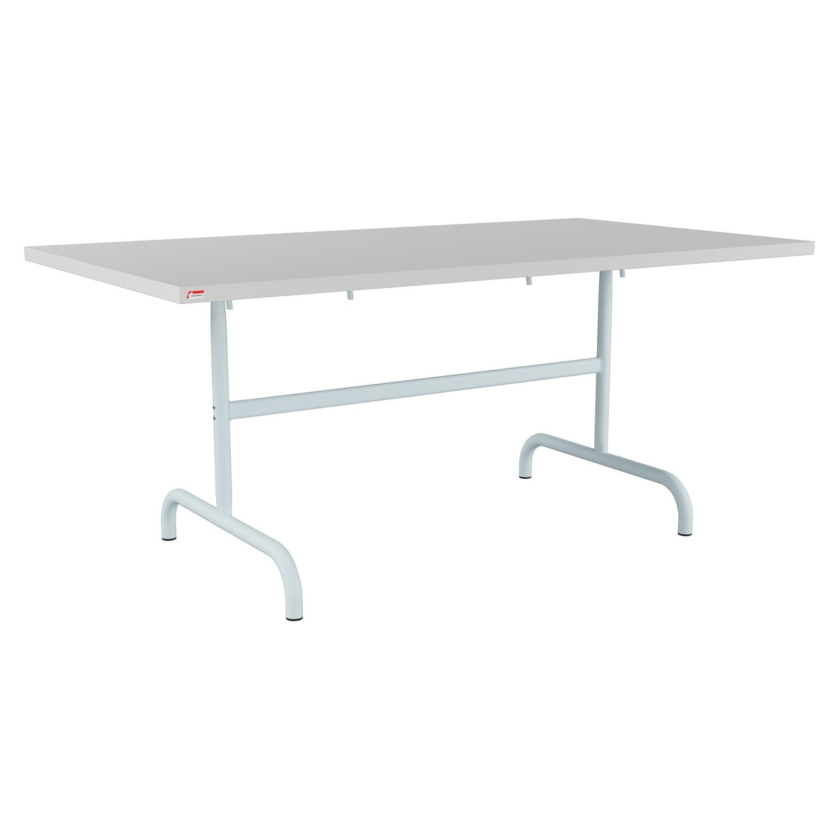 Schaffner Säntis Table repas rabattable 165x90cm – Gris Argent 78 / Bleu Pastel 51