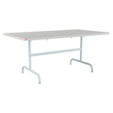 Schaffner Säntis Table repas rabattable 165x90cm – Gris Argent 78 / Bleu Pastel 51