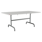 Schaffner Säntis Table repas rabattable 165x90cm – Gris Argent 78 / Graphite 73