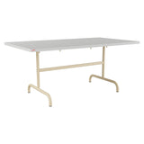 Schaffner Säntis Table repas rabattable 165x90cm – Gris Argent 78 / Marron Pastel 83