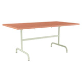 Schaffner Säntis Table repas rabattable 165x90cm – Terracotta 84 / Vert Pastel 64