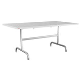 Schaffner Säntis Table repas rabattable 165x90cm – Blanc 90 / Galvanisé à chaud 02