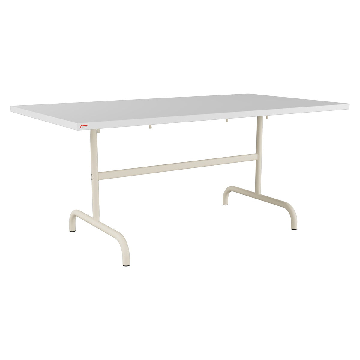 Schaffner Säntis Table repas rabattable 165x90cm – Blanc 90 / Sable Pastel 15