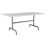 Schaffner Säntis Table repas rabattable 165x90cm – Blanc 90 / Graphite 73