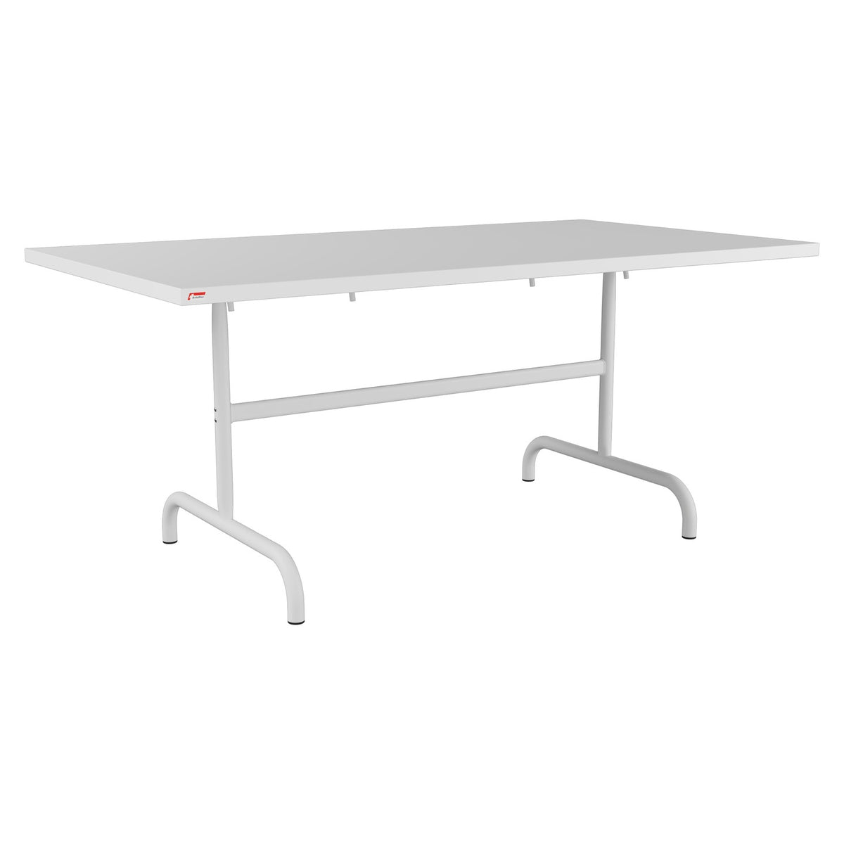 Schaffner Säntis Table repas rabattable 165x90cm – Blanc 90 / Gris Argent 78