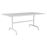 Schaffner Säntis Table repas rabattable 165x90cm – Blanc 90 / Gris Argent 78